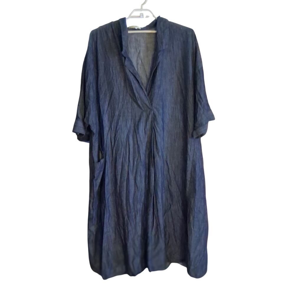 Wayward Fancies Eshakti dress womens 4X 30W midi maxi denim chambray pockets